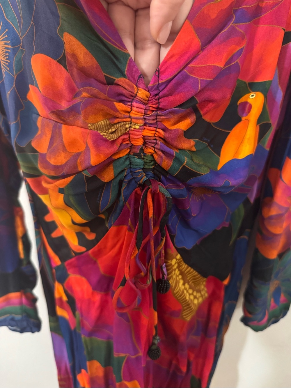 FARM Rio Twist-Front Floral Maxi Dress - Orange, Pink, Purple, Blue - Picture 4 of 4